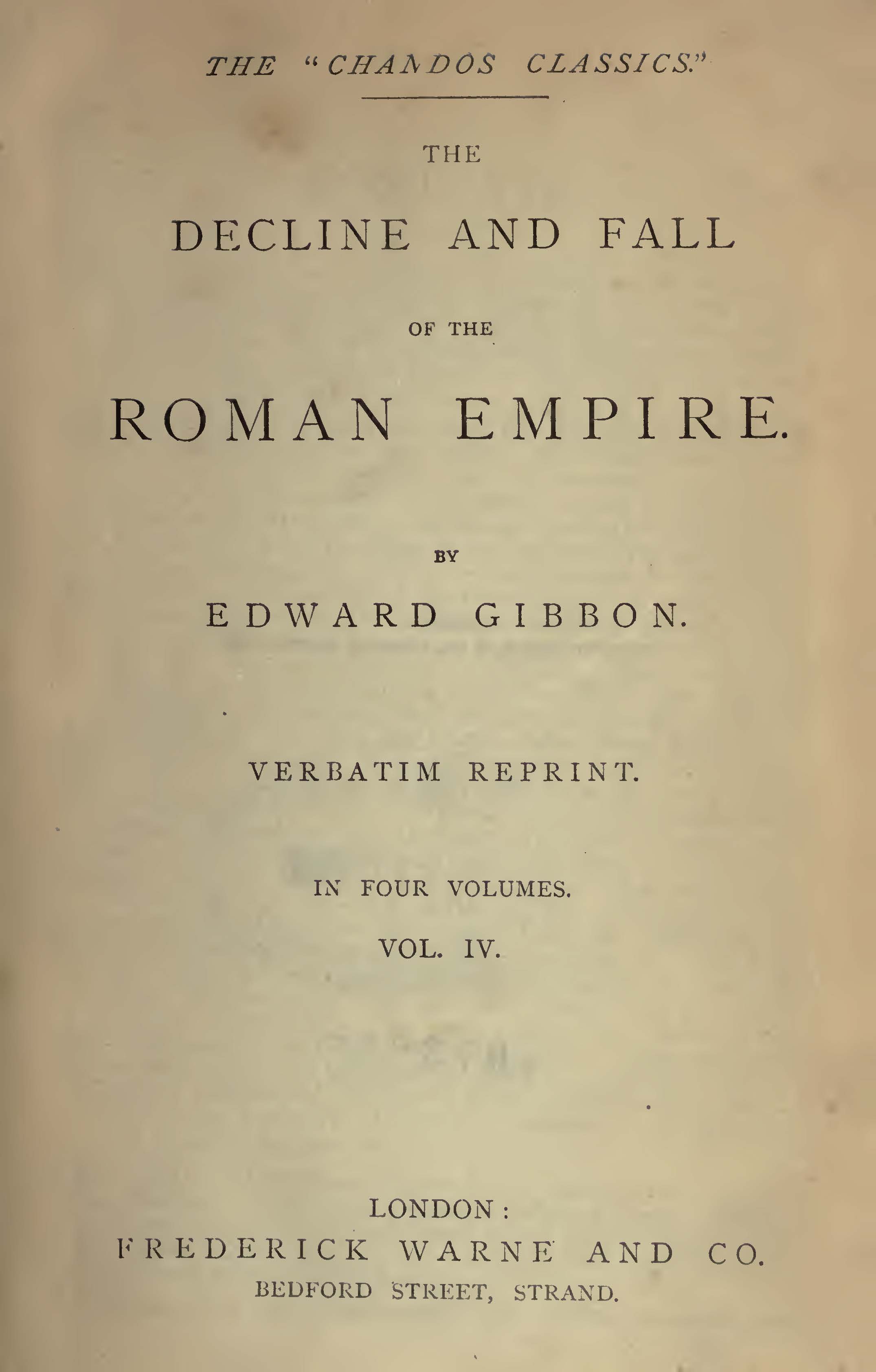 The decline and fall of the Roman Empire 