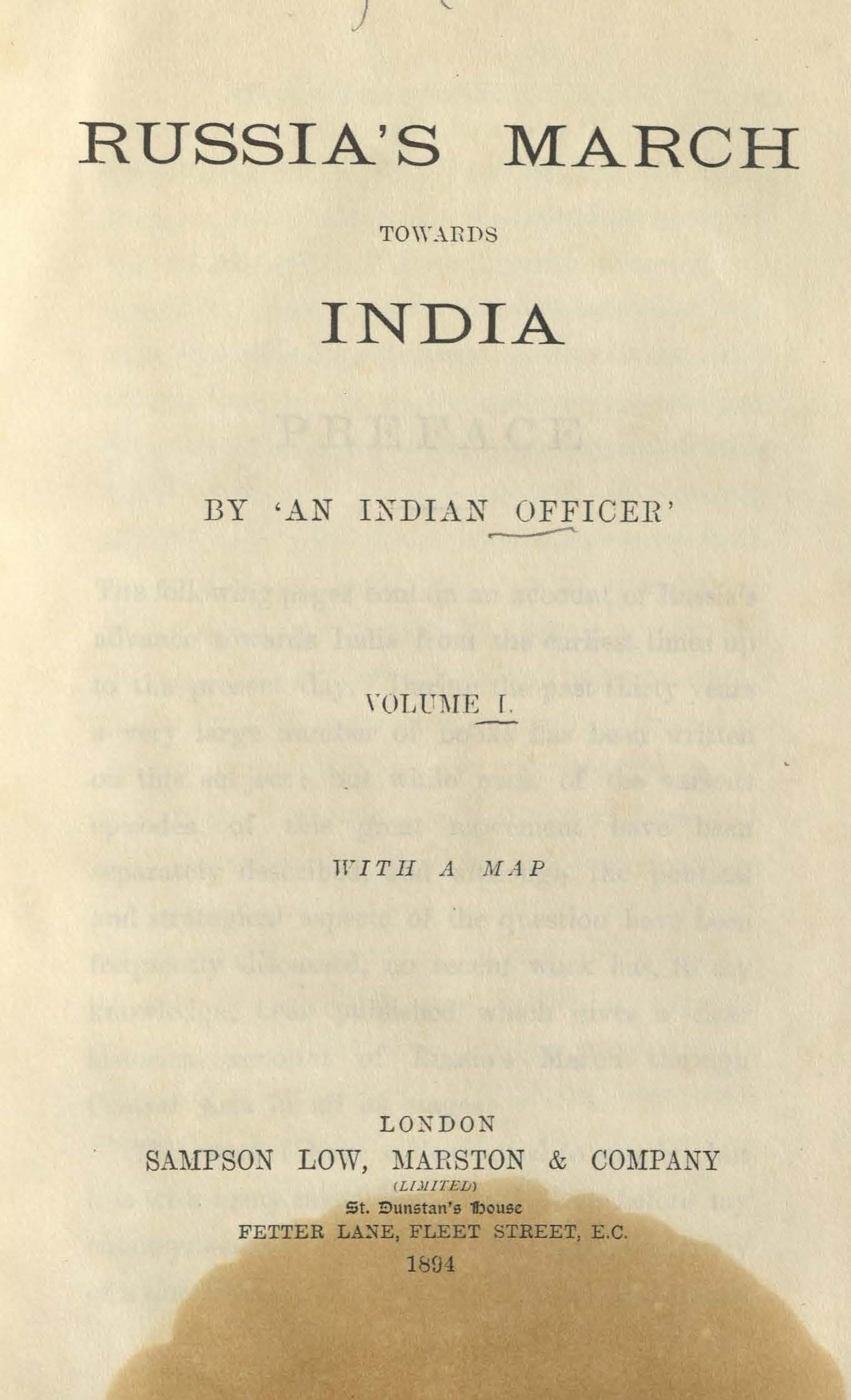 Russia's March Towards India 