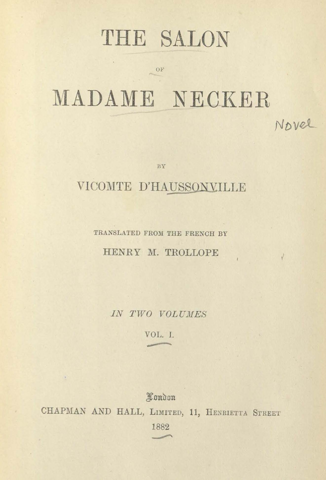 The salon of Madame Necker 