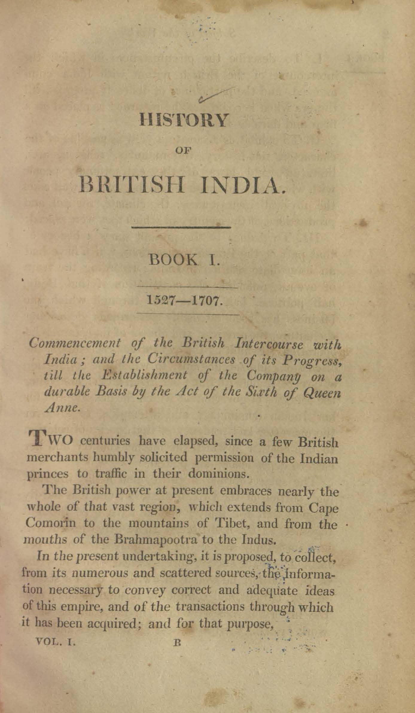 The history of British India