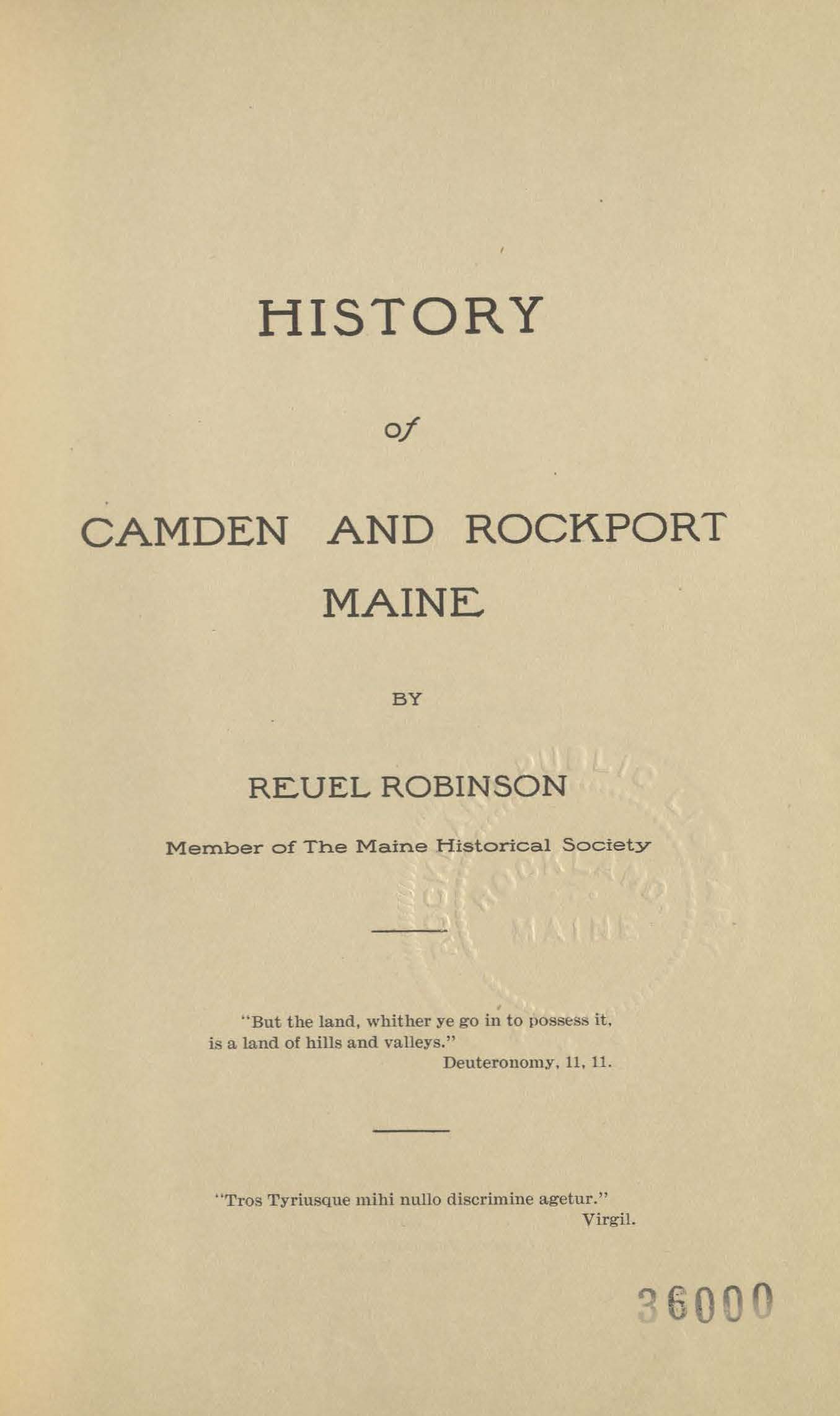 History of Camden and Rockport, Maine