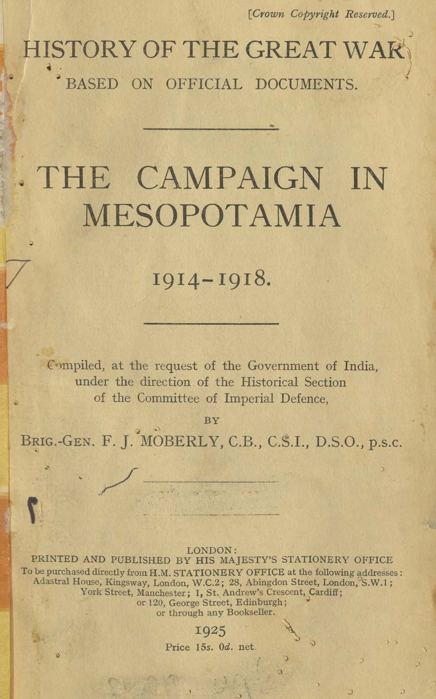 The campaign in Mesopotamia 1914-1918