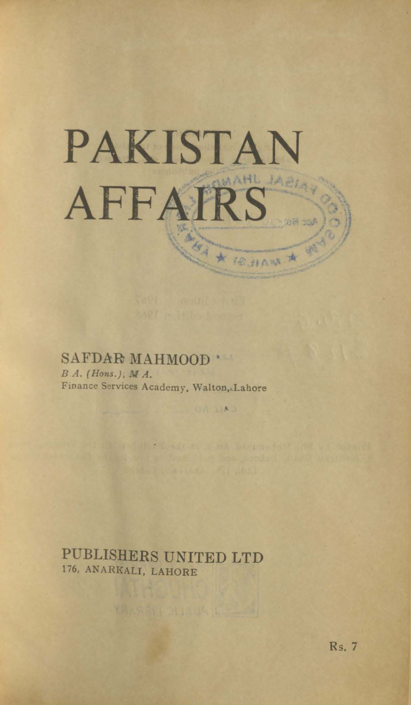 Pakistan Affairs 