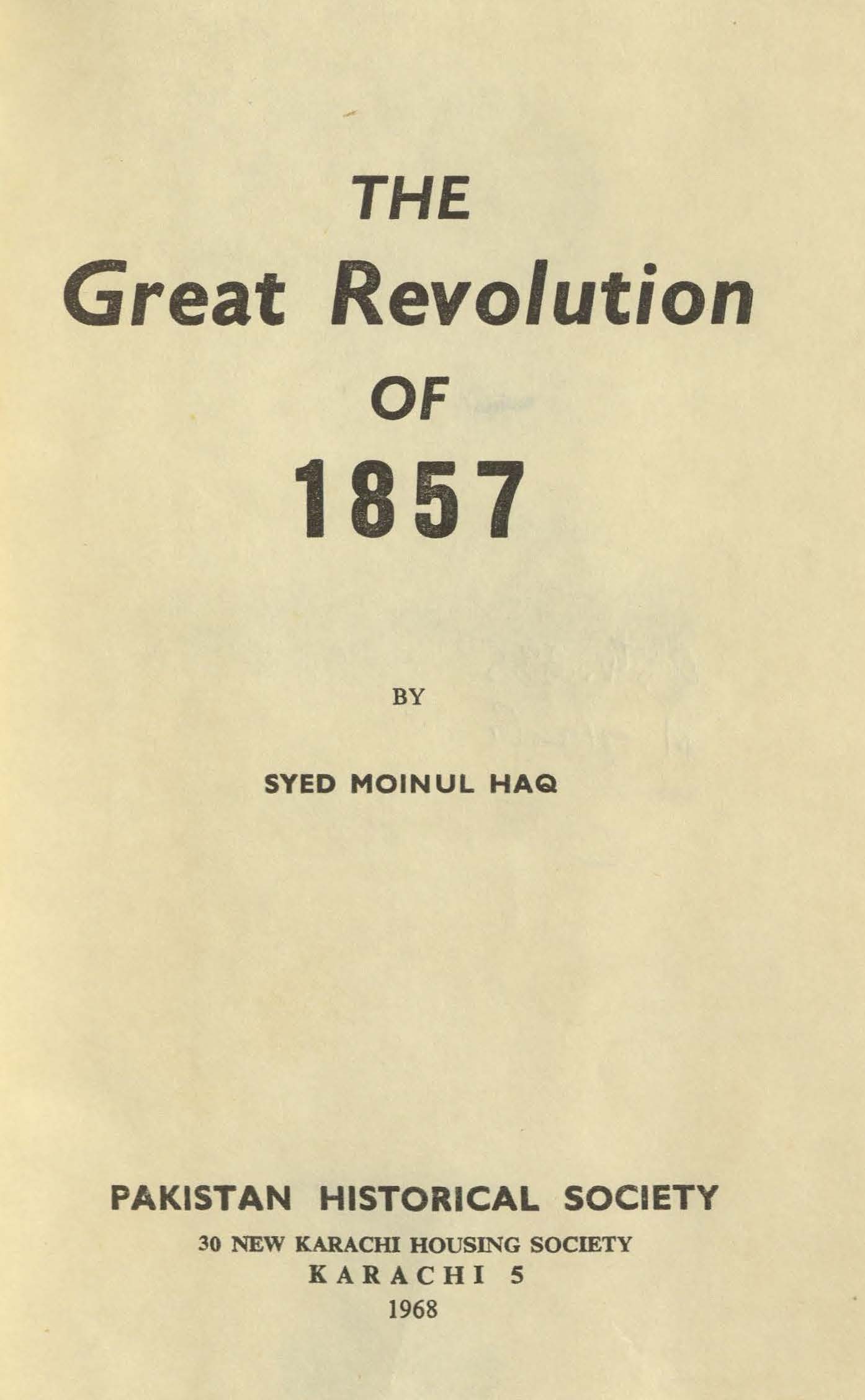 The Great Revolution of 1857