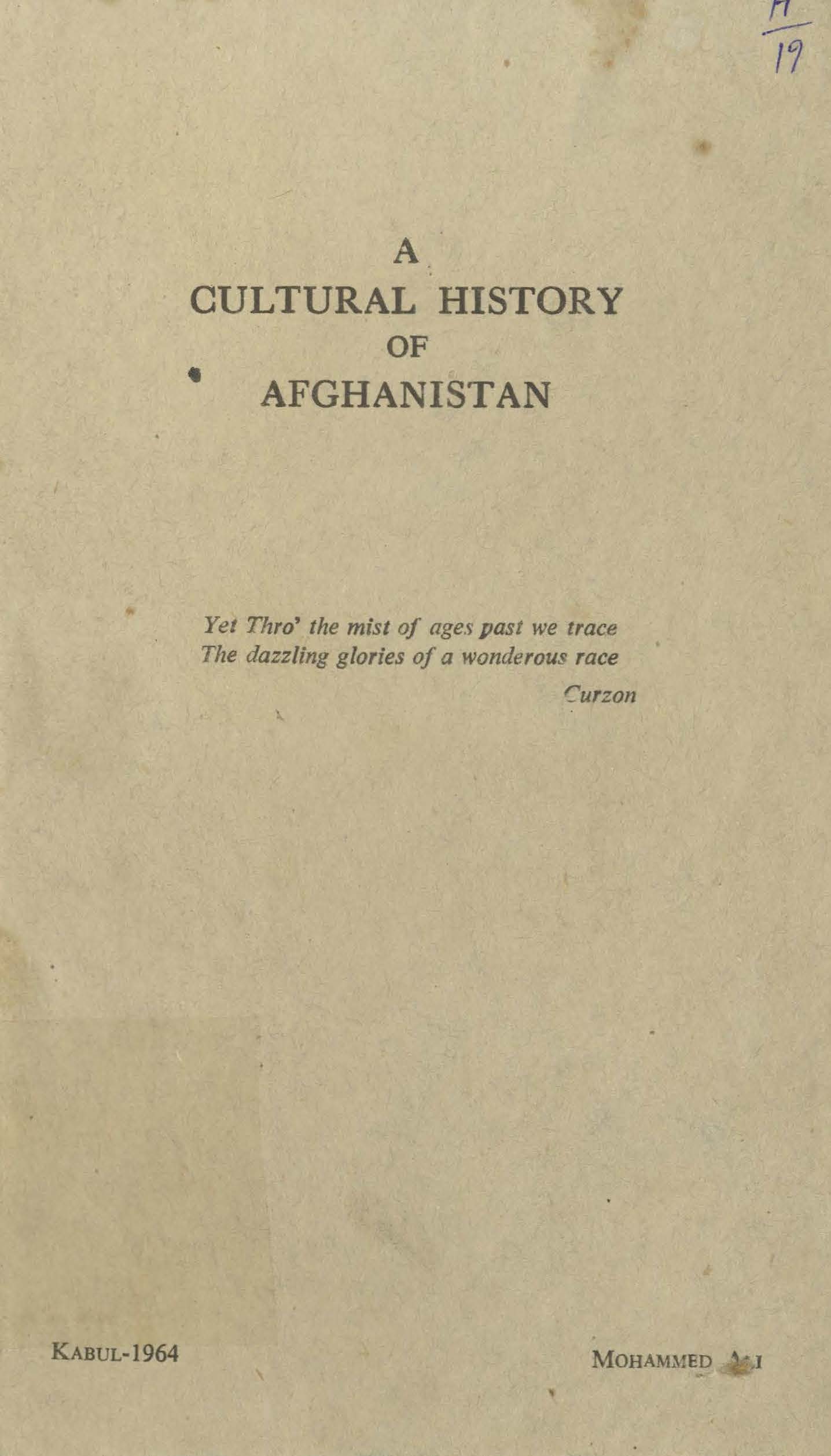 A cultural history of Afghanistan