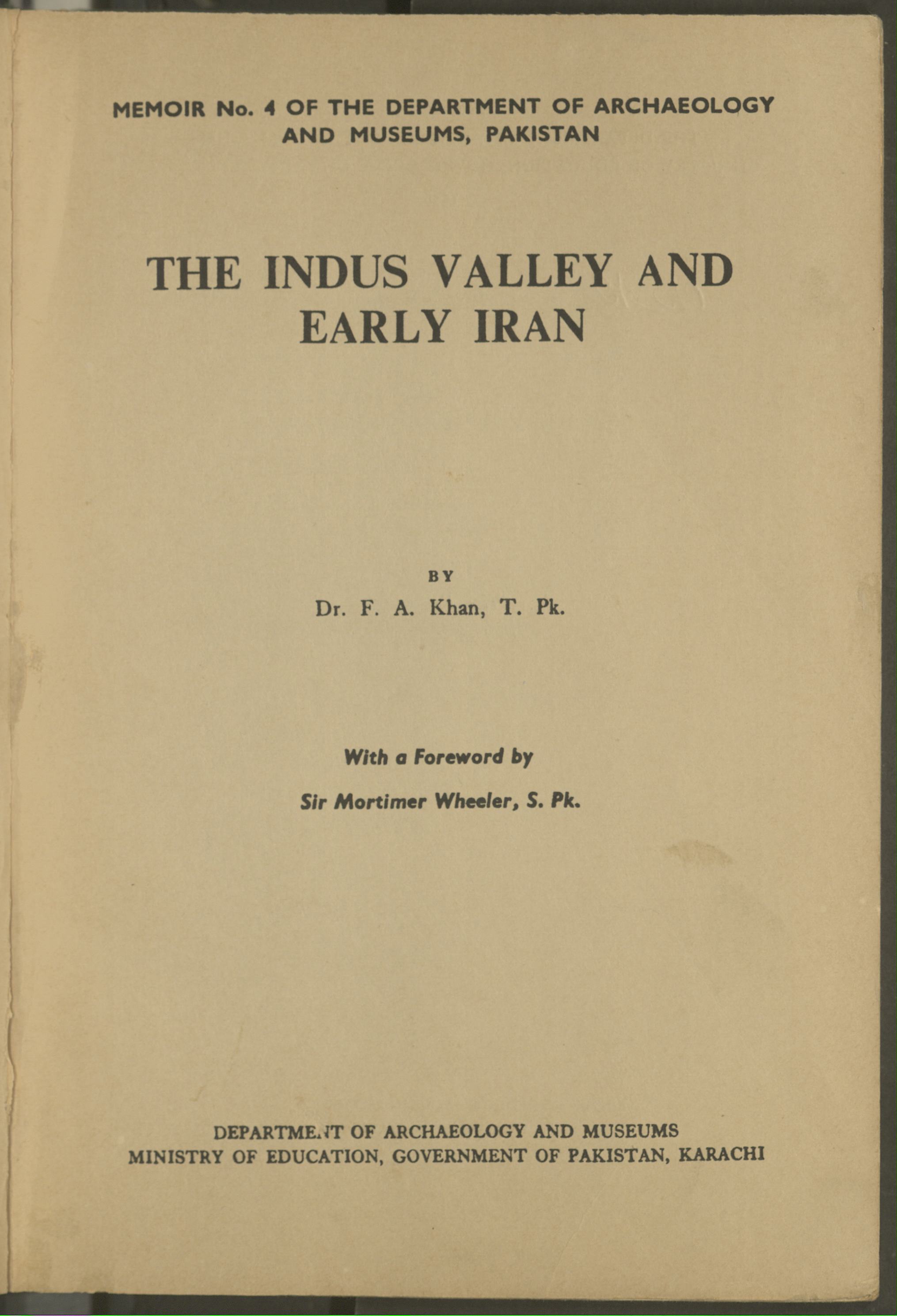 The Indus Valley and early Iran