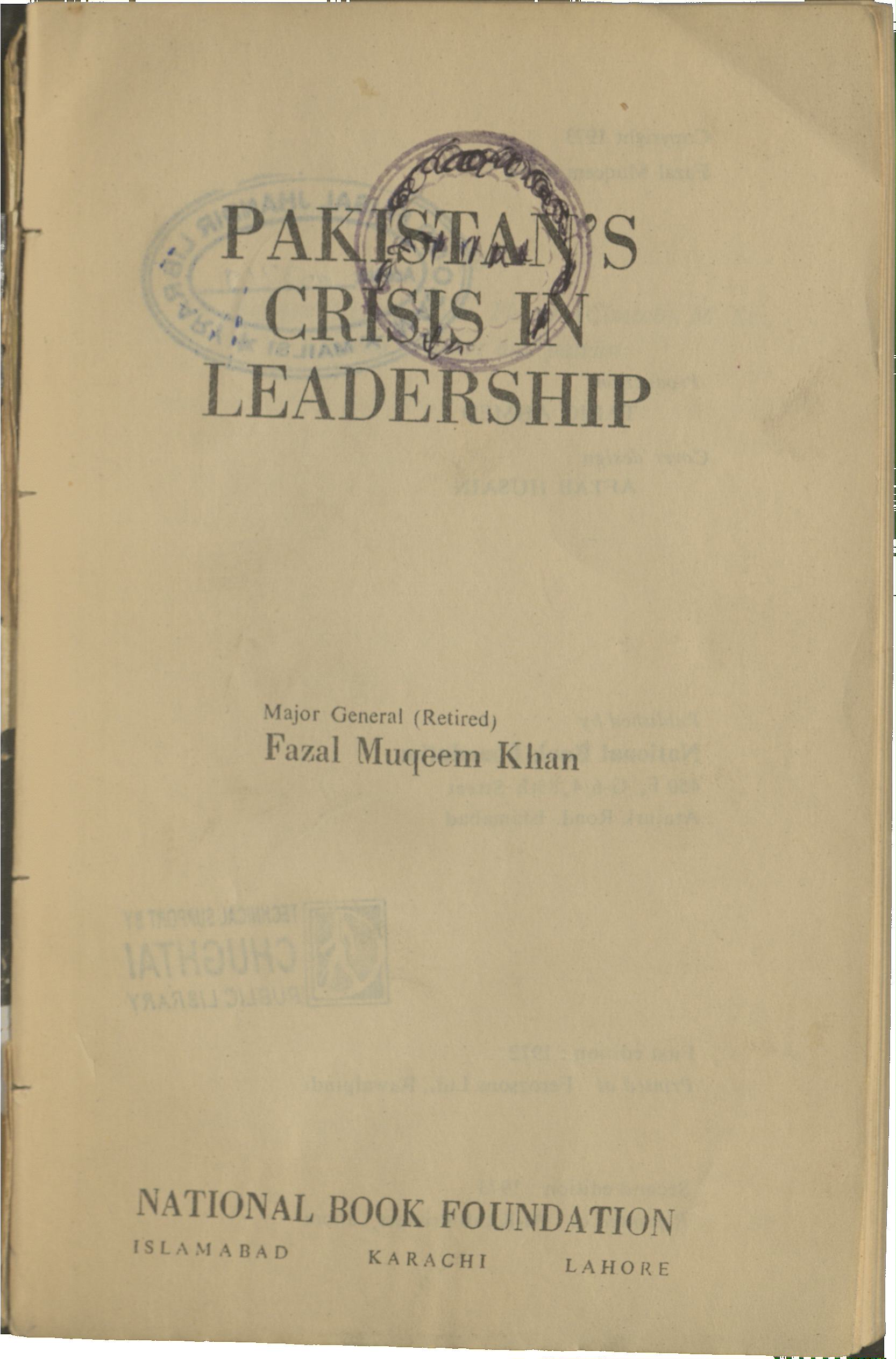 Pakistan's crisis in leadership