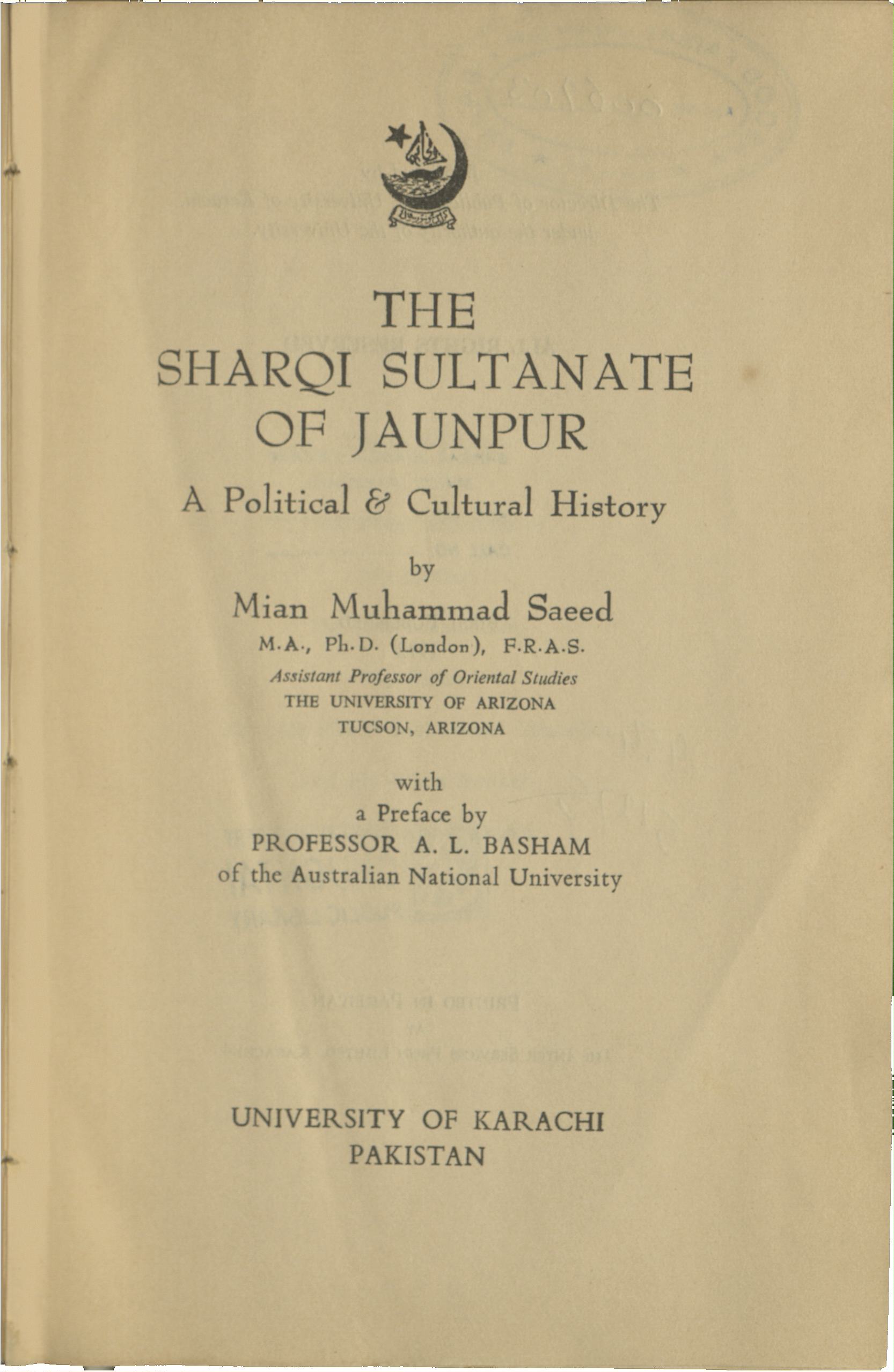 The Sharqi Sultanate of Jaunpur