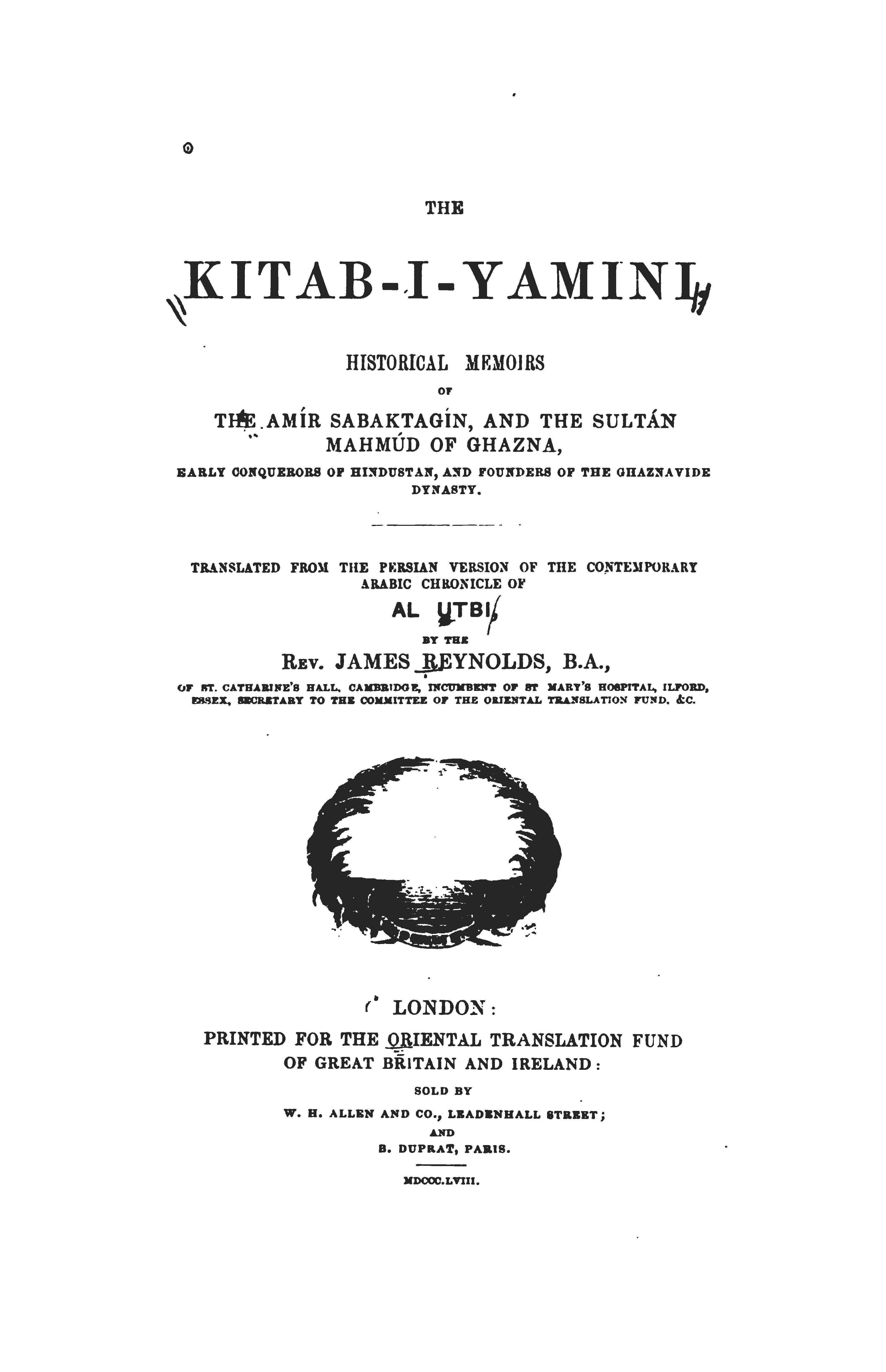 The Kitab-I-Yamini