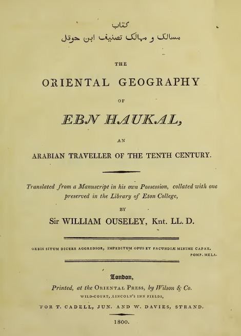 Oriental Geography of Ibn Haukal