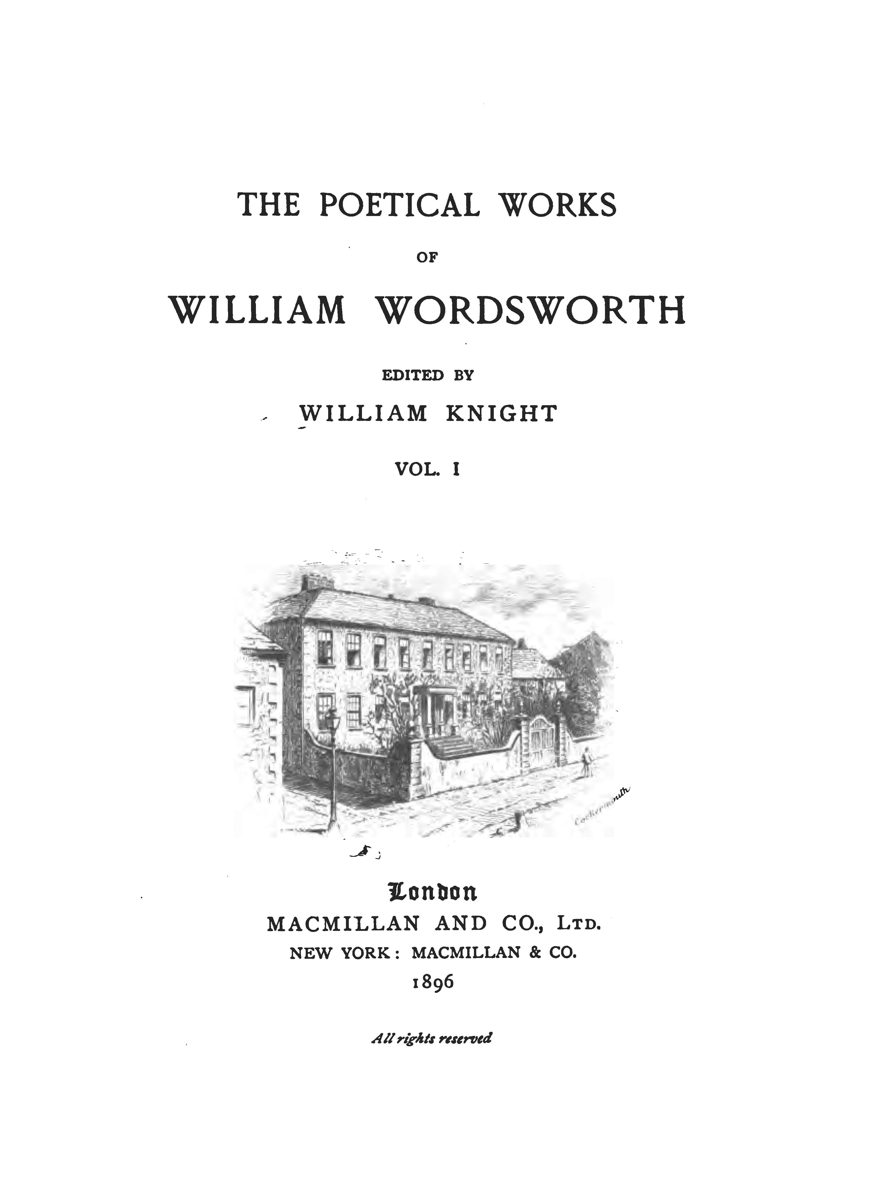 The Poetical Works of W. Wordsworth