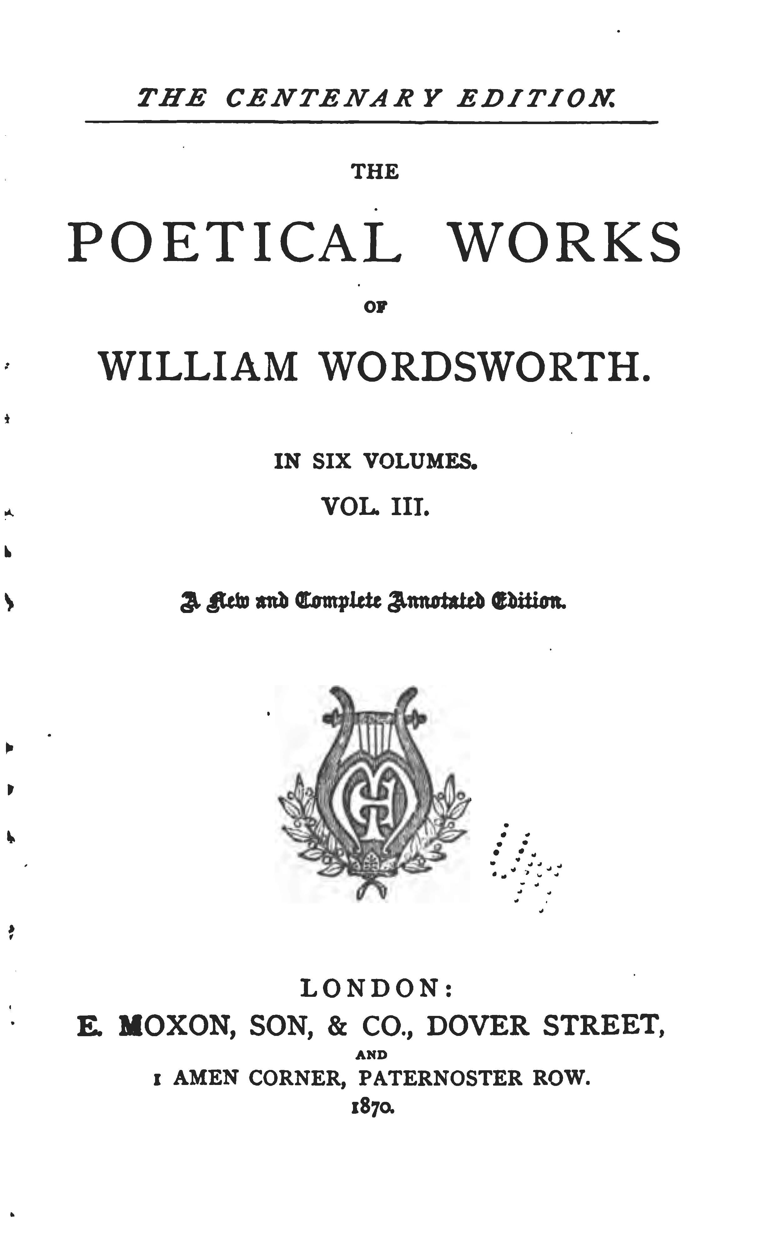 The Poetical Works of W. Wordsworth