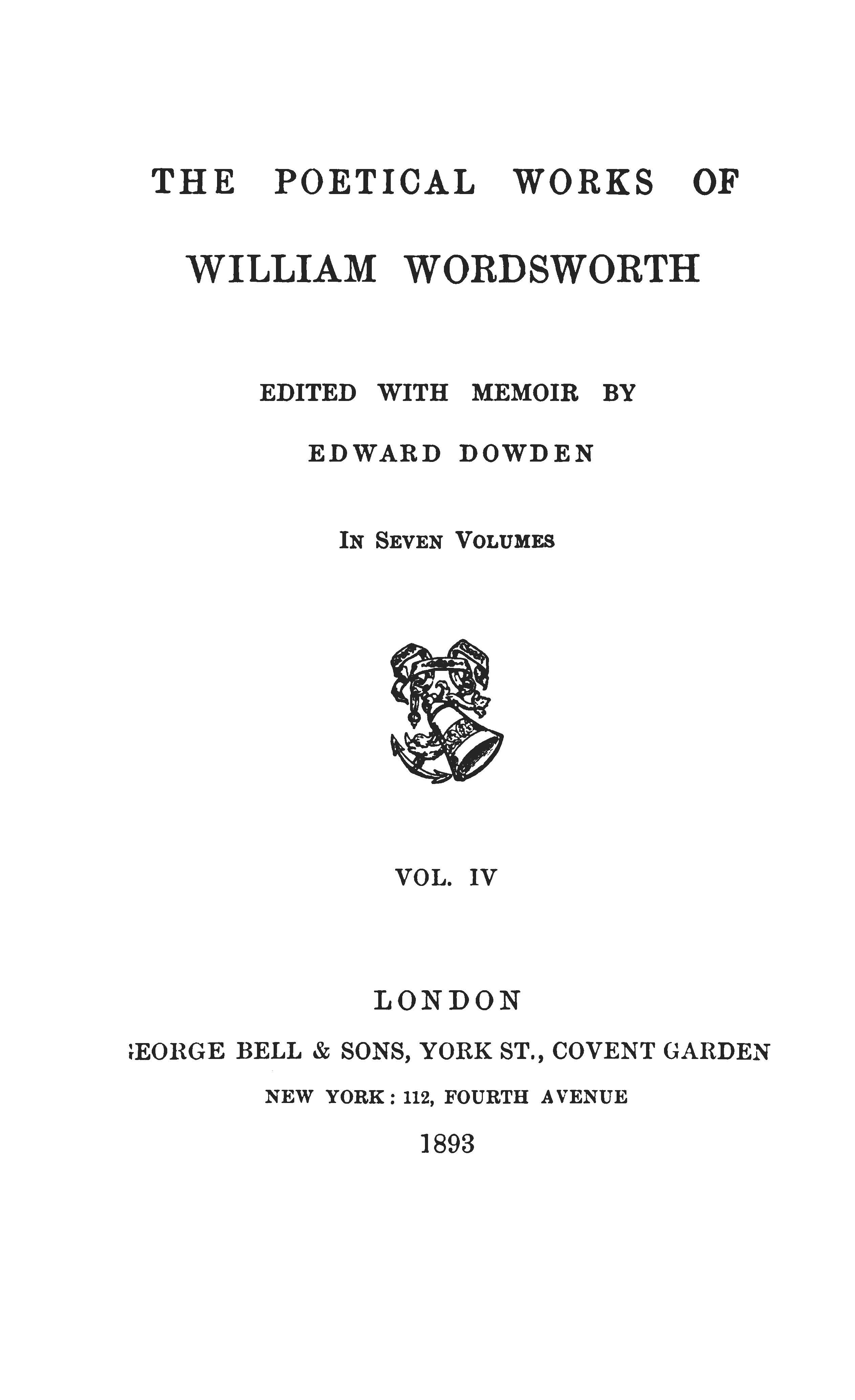 The Poetical Works of W. Wordsworth