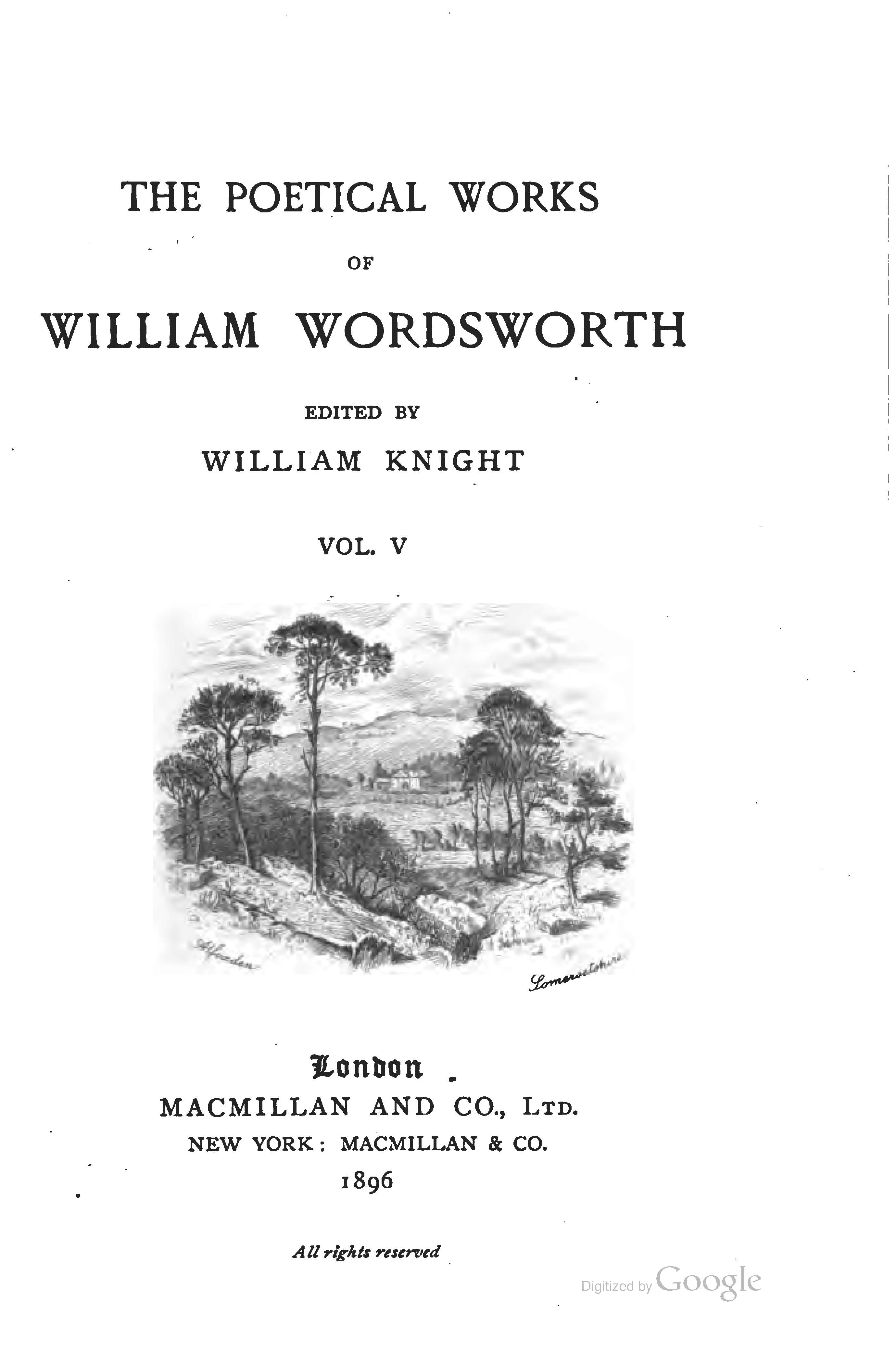 The Poetical Works of W. Wordsworth