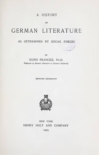 A History of German Literature