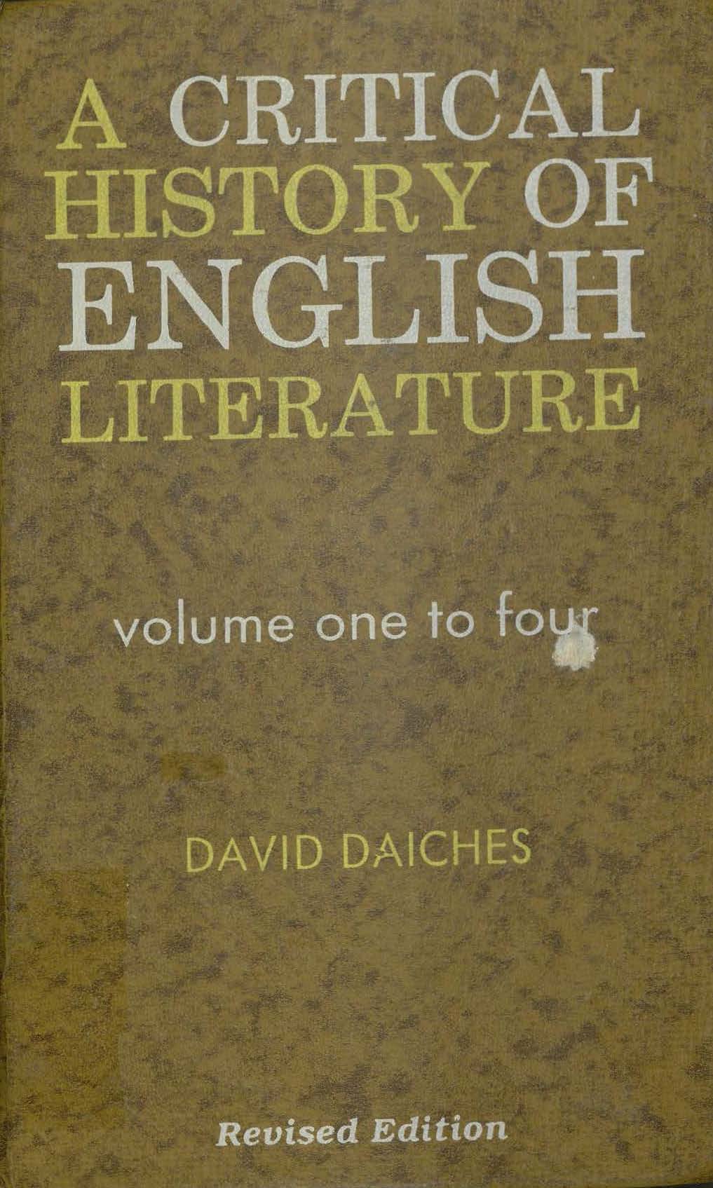 A critical history of english literature