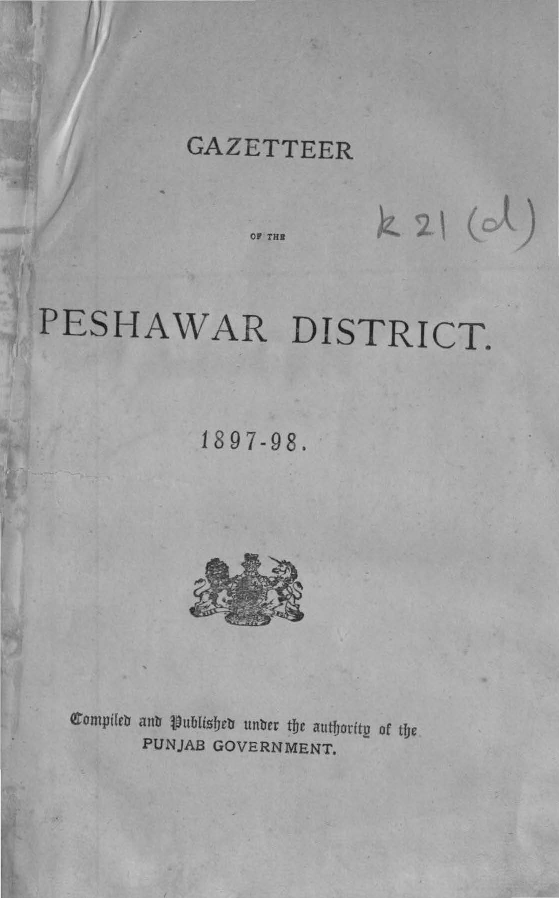 Gazetteer of the Peshawar District, 1897-98