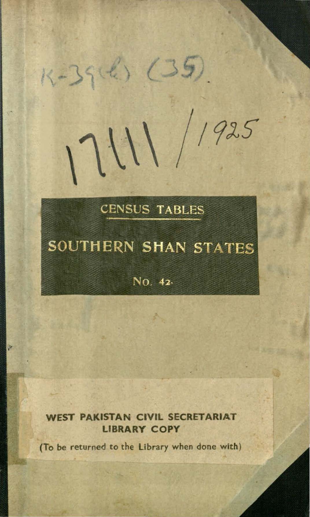 Census Tables Southern Shan States 