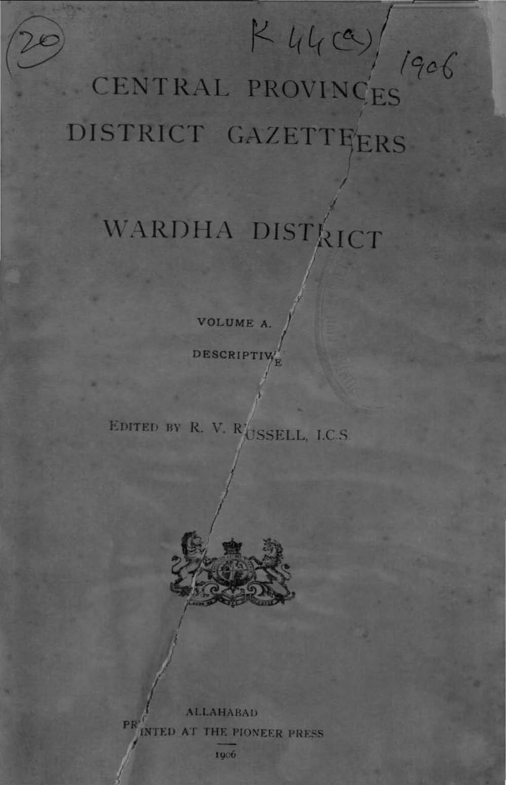 Central Provinces District Gazetteers Wardha District, Volume-A Descriptive 