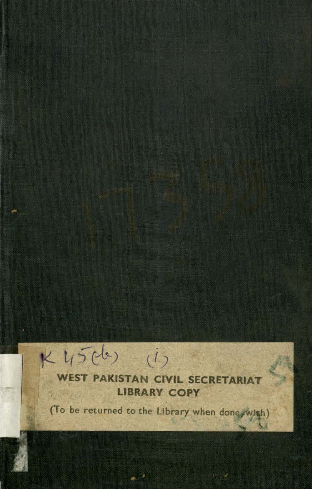 Baluchistan District Gazetteer Series Volumes - IV and IV-B, Bolan and Chagai Statistical Tables 