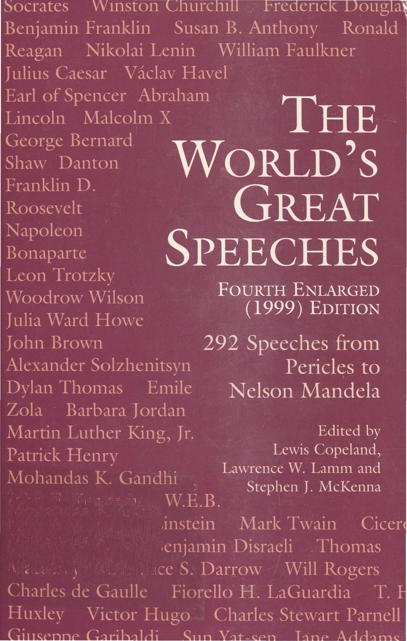 The world's great speeches 