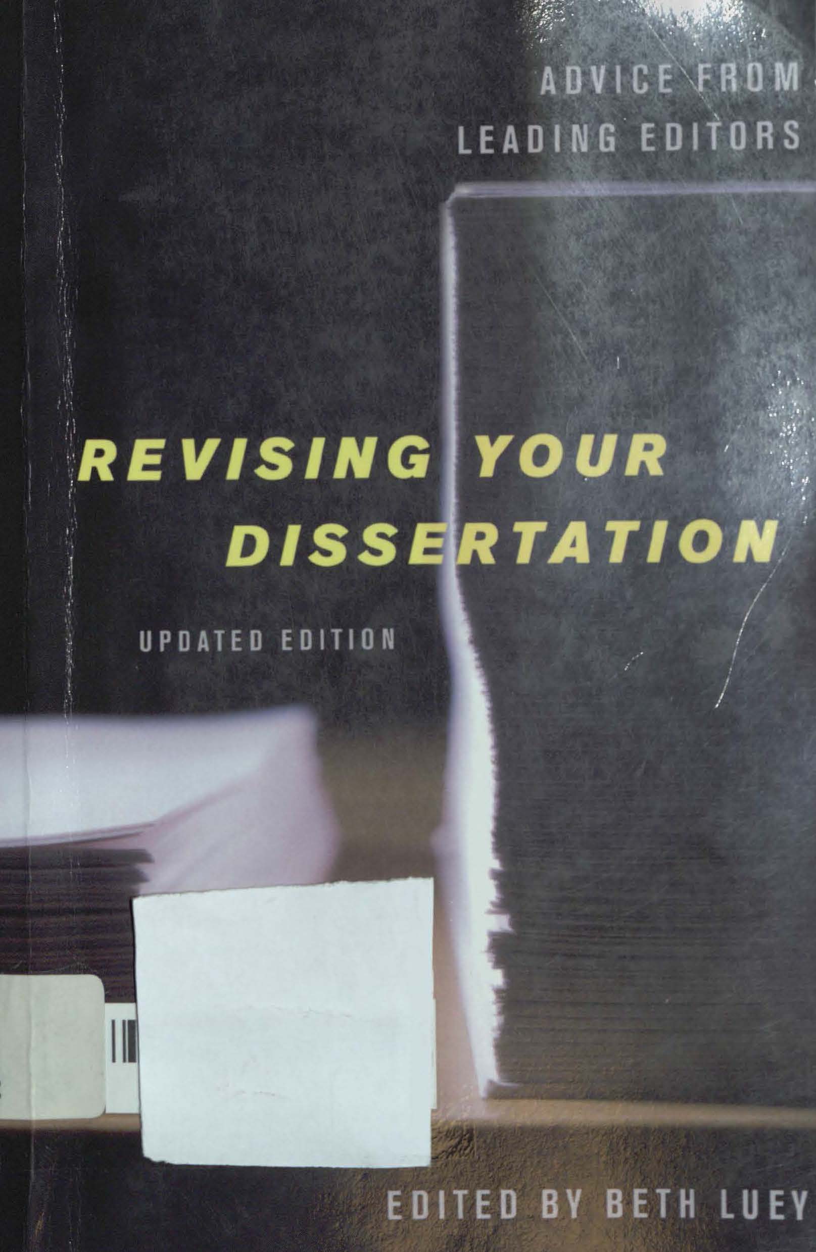 Revising your dissertation