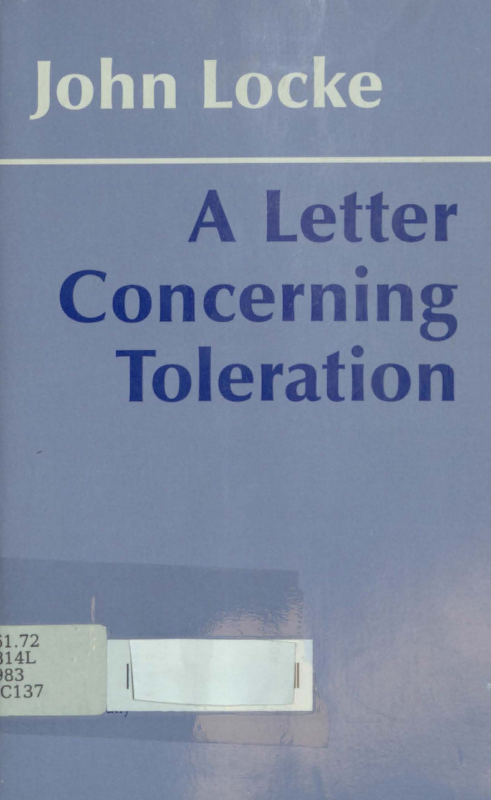 A letter concerning toleration 