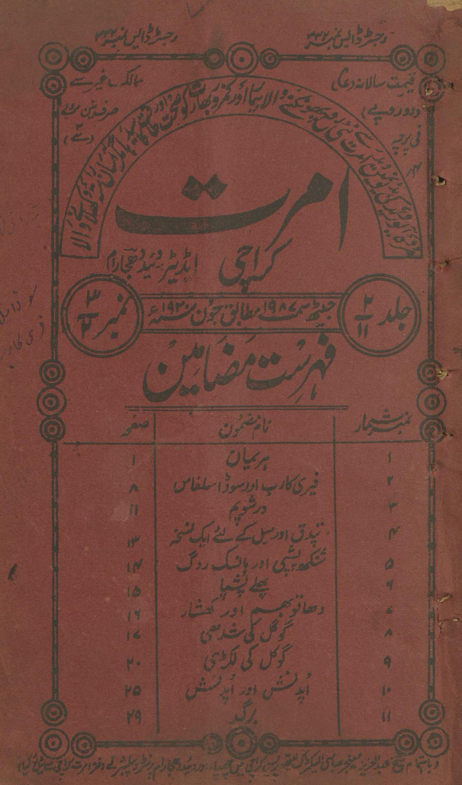 Amrit Karācī Jūn1930 | امرت کراچی جون 1930