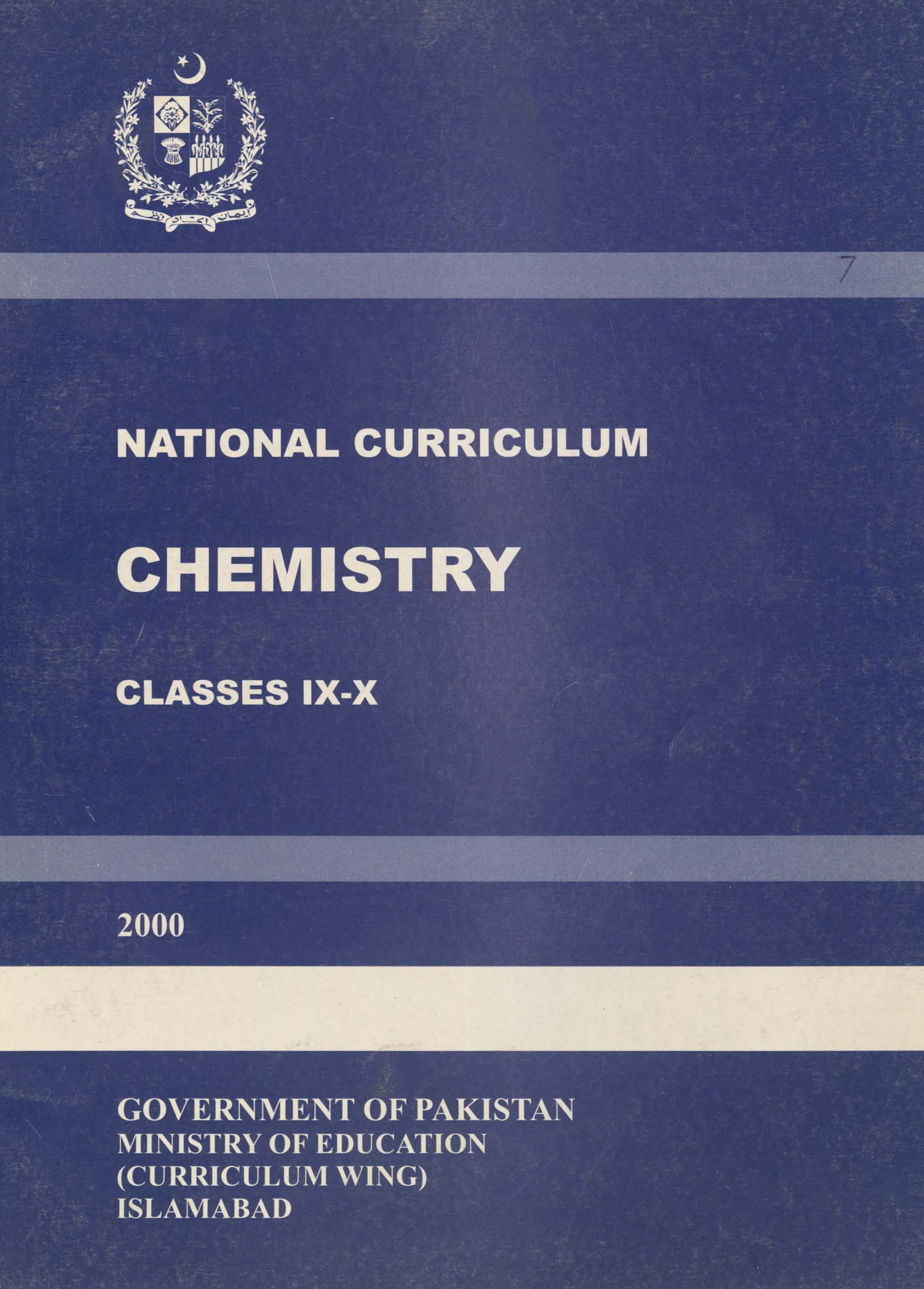 National Curriculum Chemistry(Grade IX-X)