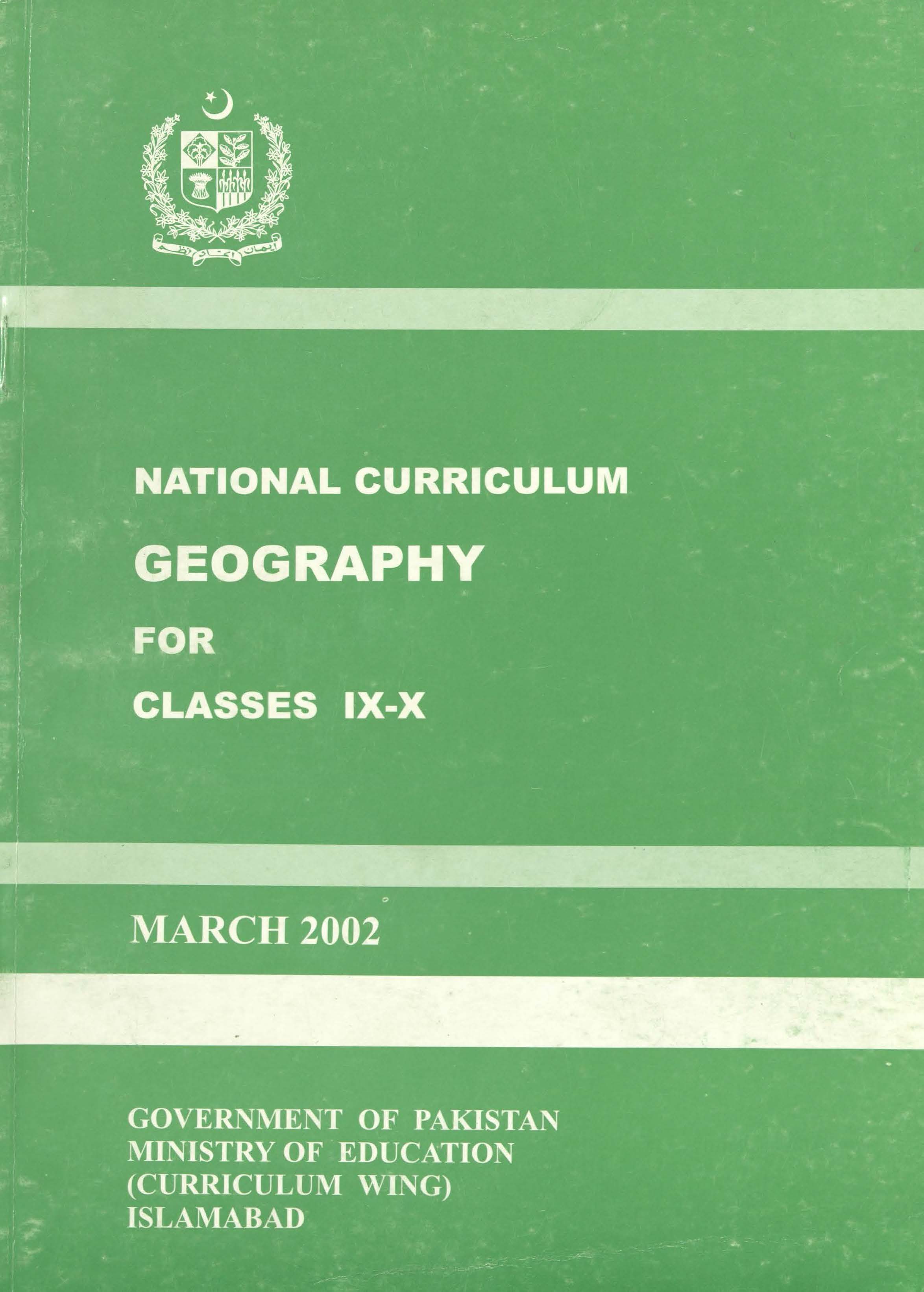 National Curriculum Geography (Grade IX-X)