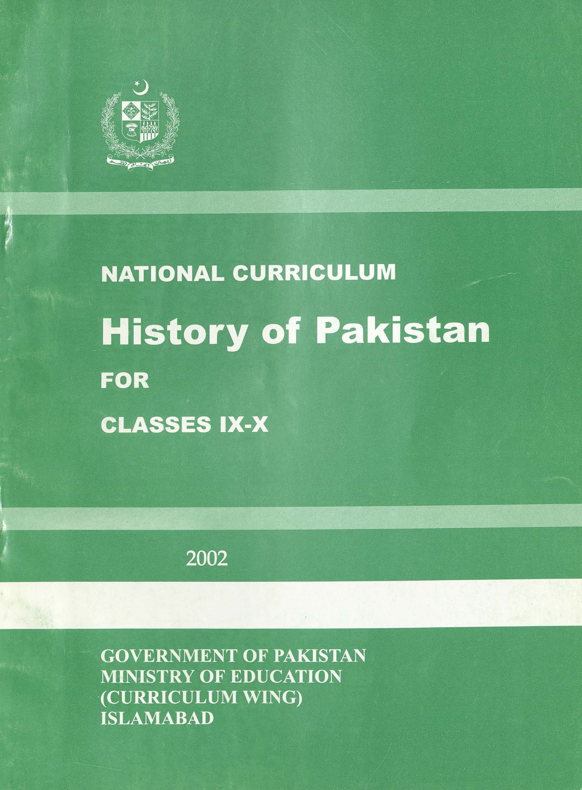 National Curriculum History of Pakistan (Grade IX-X)