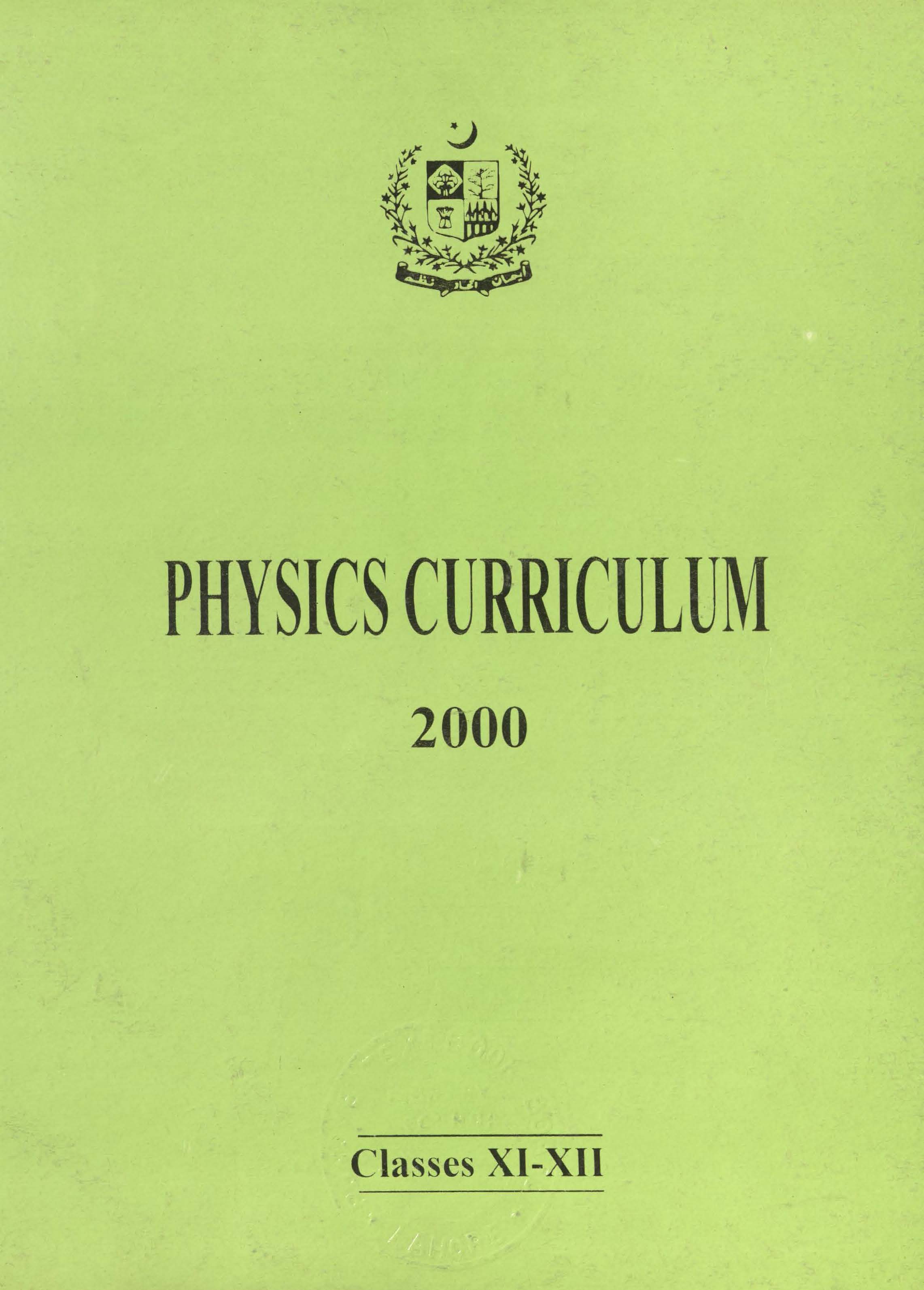 Physics Curriculum  (Grade XI-XII)