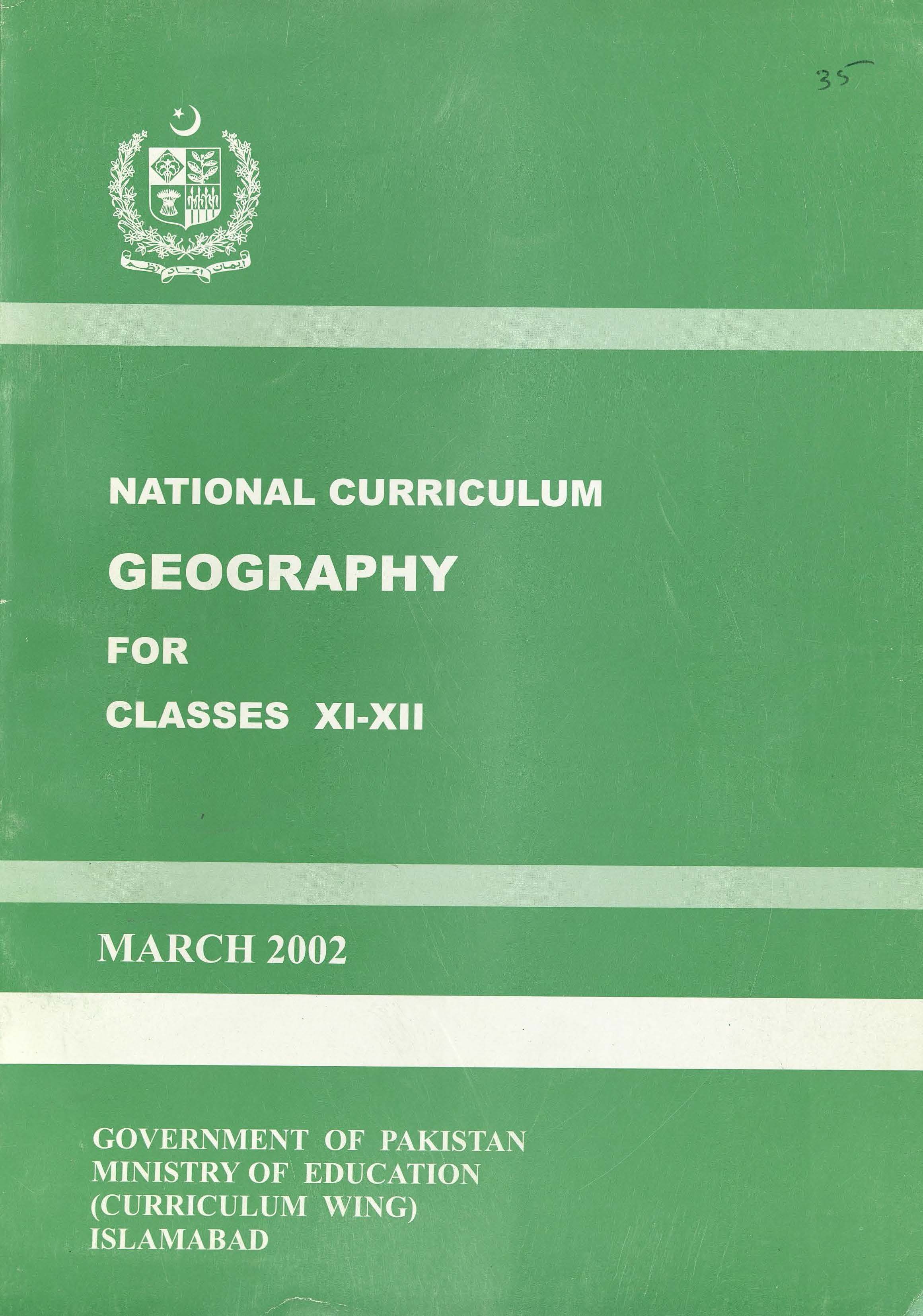 National Curriculum Geography (Grade XI-XII)