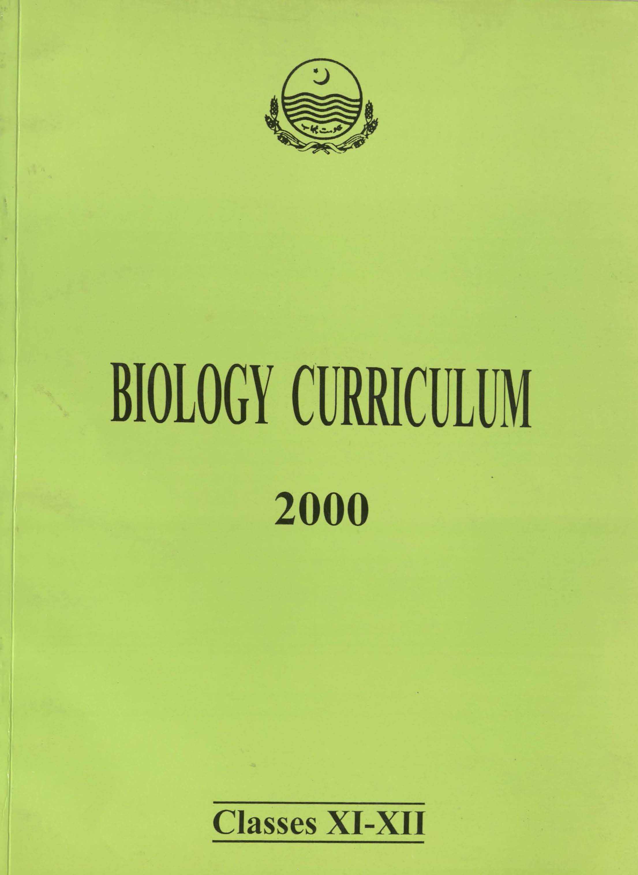 Biology Curriculum (Grade XI-XII)