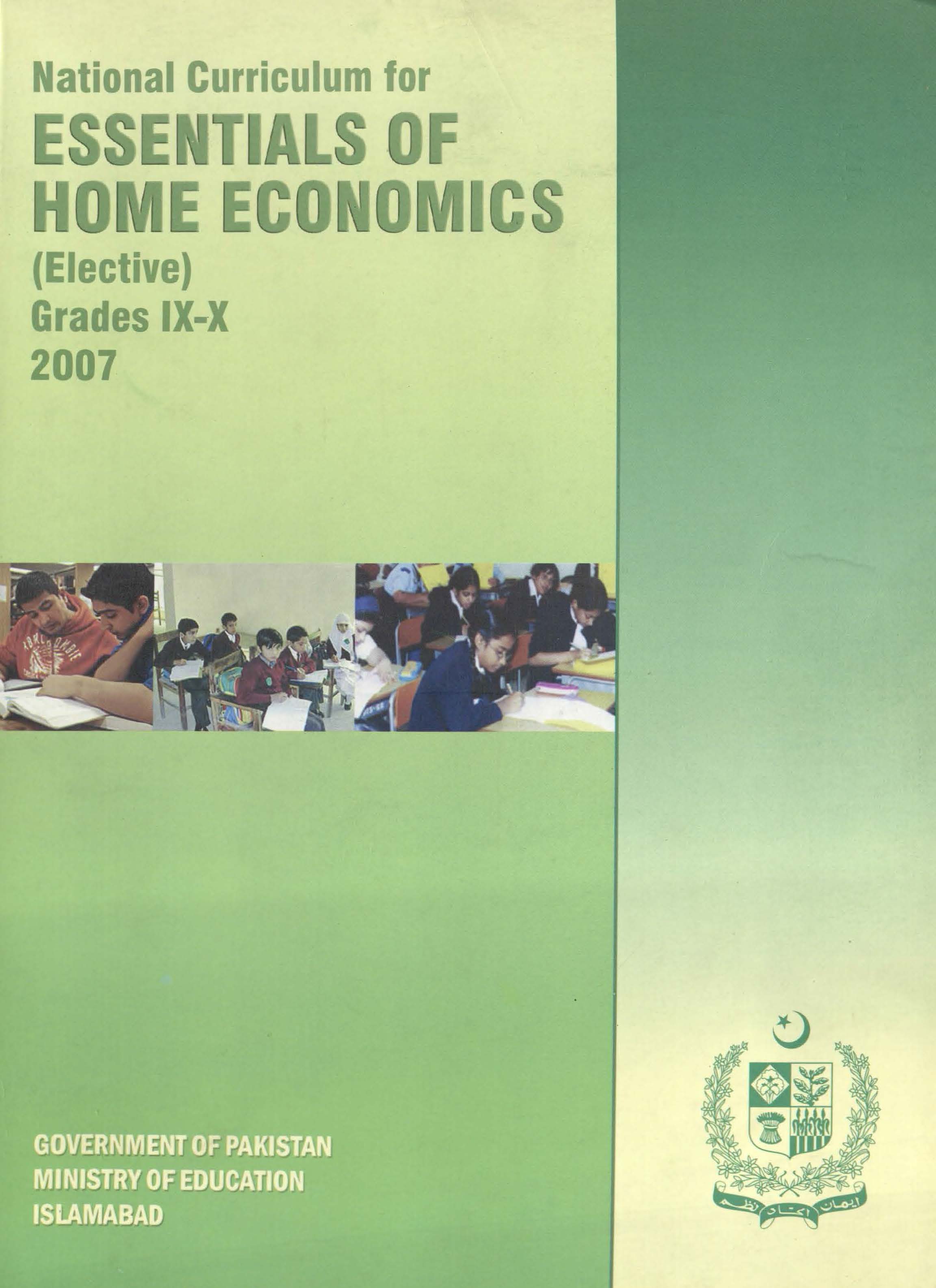 National Curriculum for Essentials of Home Economics (Grade IX-X)