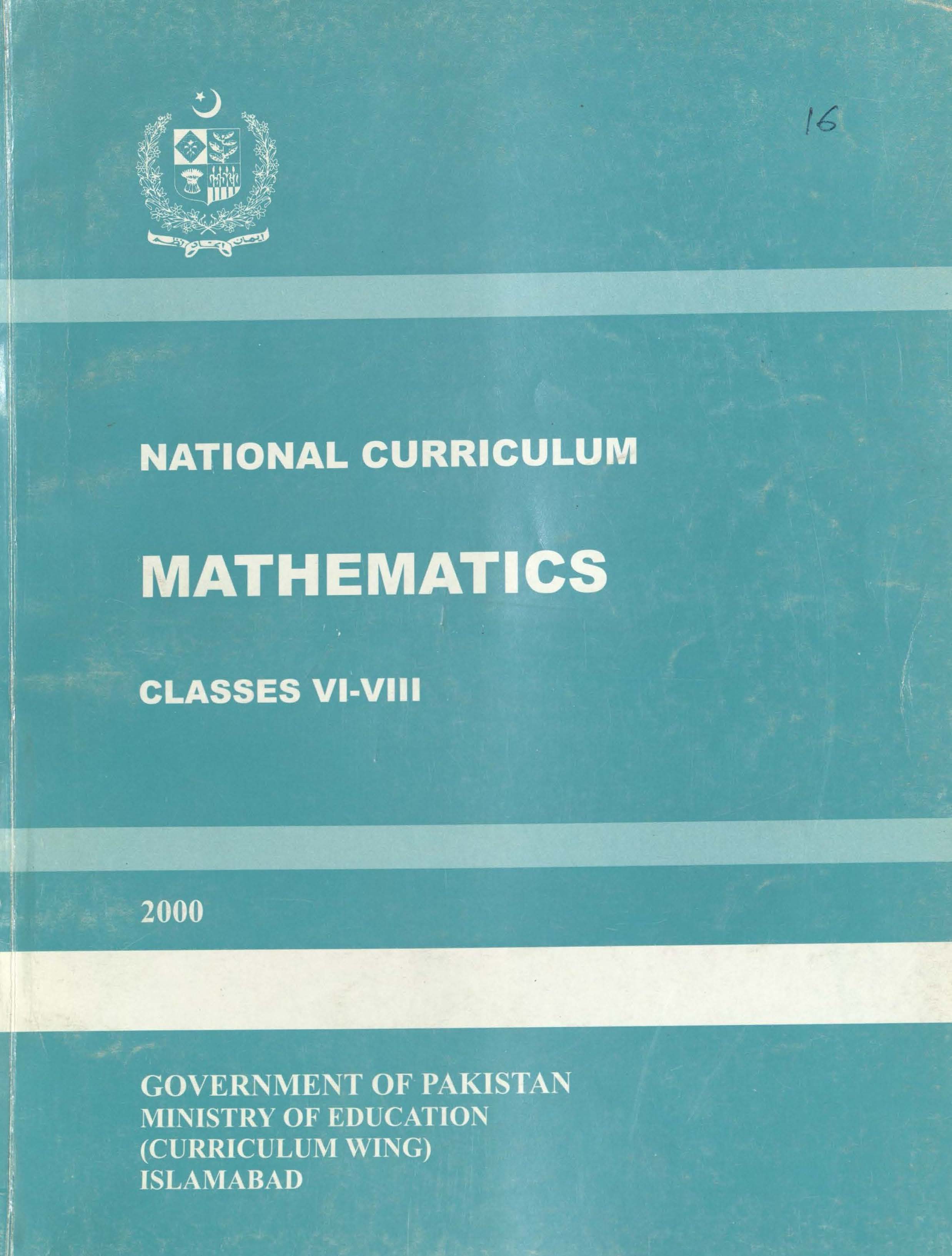 National Curriculum Mathematics (Grade VI-VIII)