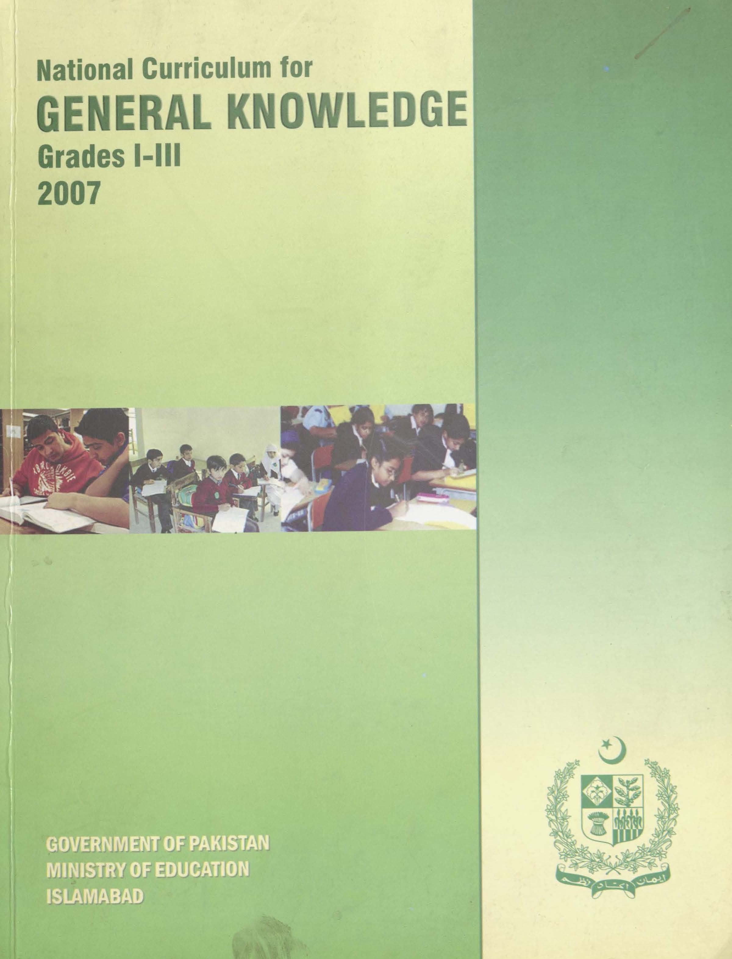 National Curriculum for General Knowledge (Grade I-III)