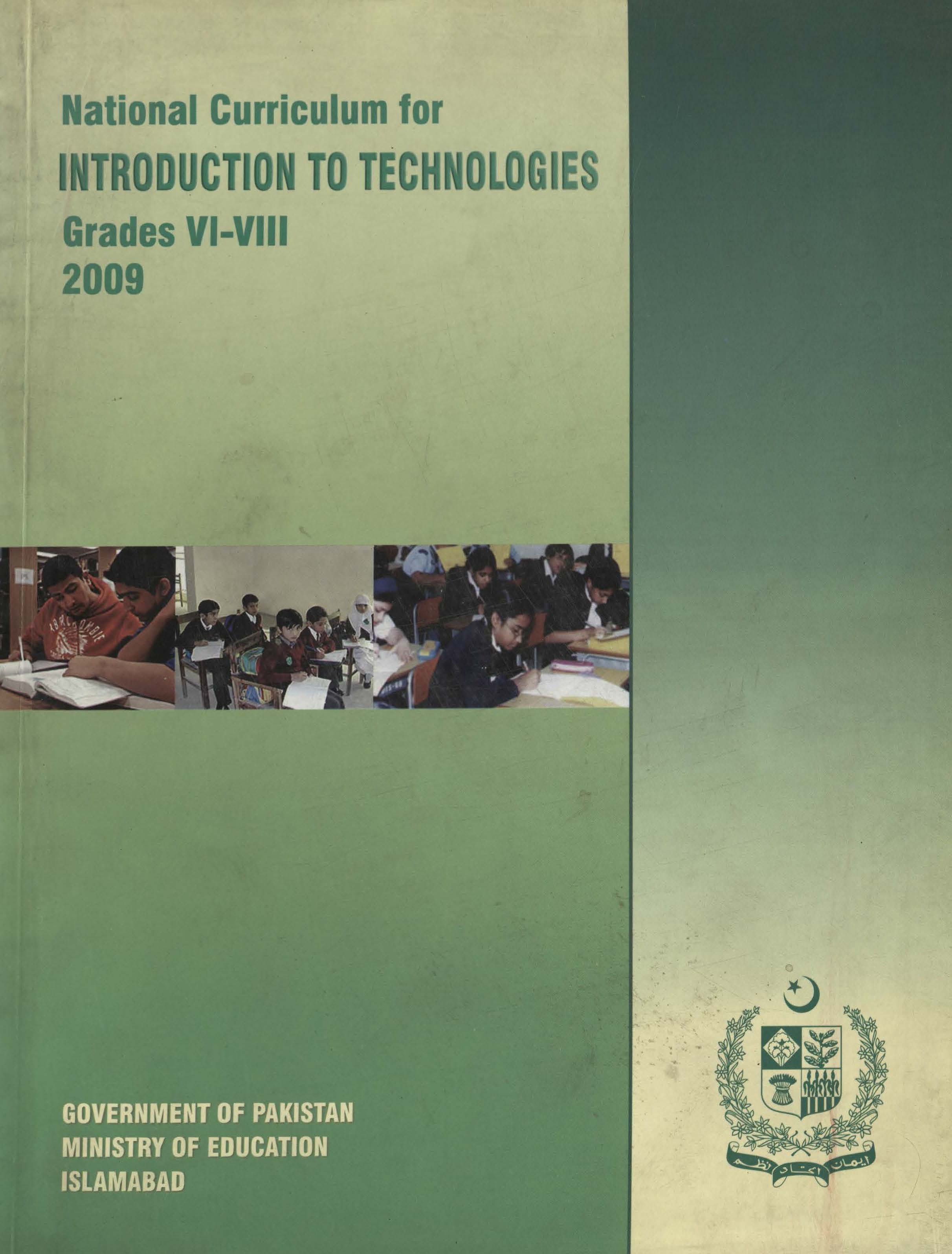 National Curriculum for Introduction to technologies (Grade VI-VIII)